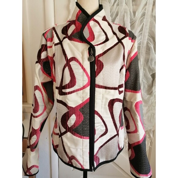 Trimdin Jacket Womens Wearable Art Artisan Tapestry Reversible Size L ? - Picture 4 of 6
